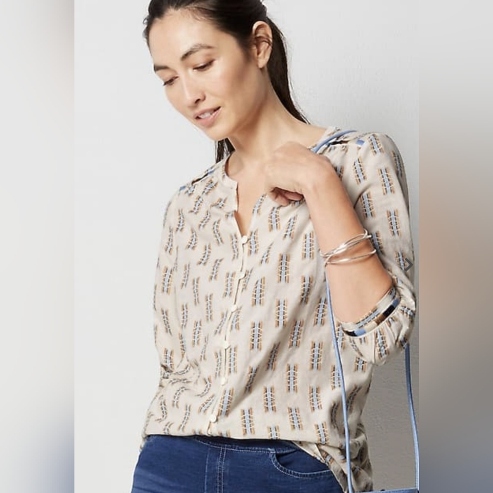 Pure Jill Easy Button-Front Tunic